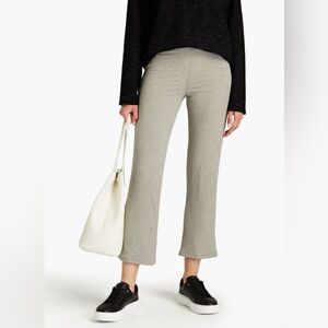 ATM Ribbed Stretch-Modal Straight-Leg Pants Gray Small